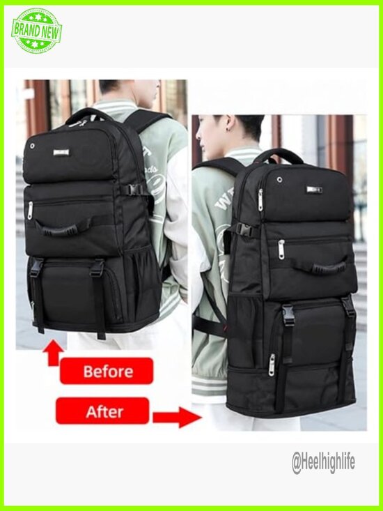 90L Large Capacity Nylon Travel Backpack for Hiking Camping Trekking main image 6